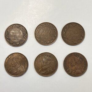 6pcs Large One Cent Canada Coins 2x 1913  2x 1916  2x 1919 Set